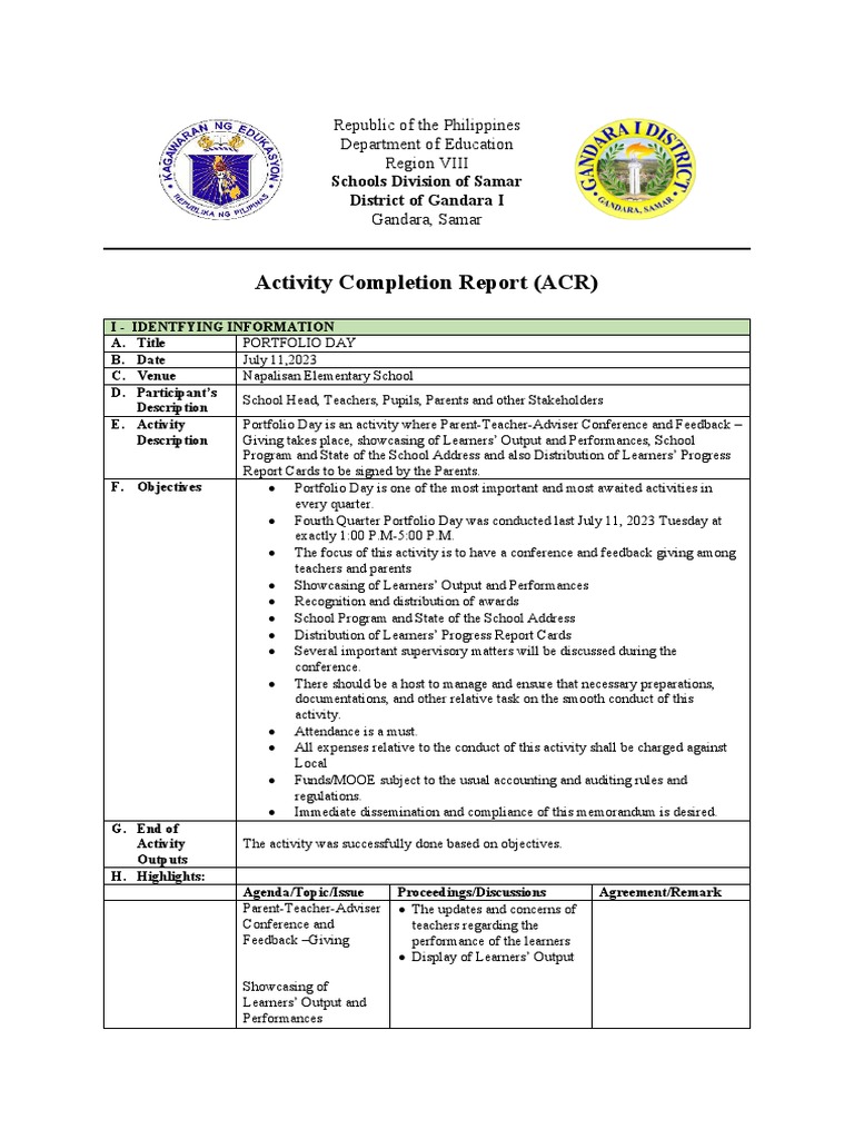 Acr Portfolio Day 4th Quarter PDF