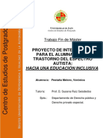 Proyecto de Intervencion para Alumnado Con Autismo