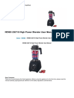 High Power Blender Manual