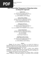 Download Role of Knowledge Management to Bring Innovation An Integrated Approach by xaxif8265 SN65903716 doc pdf