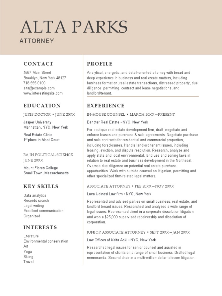 Lawyer Resume Templete | PDF | Lawyer | Landlord