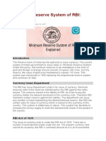 Minimum Reserve System of RBI