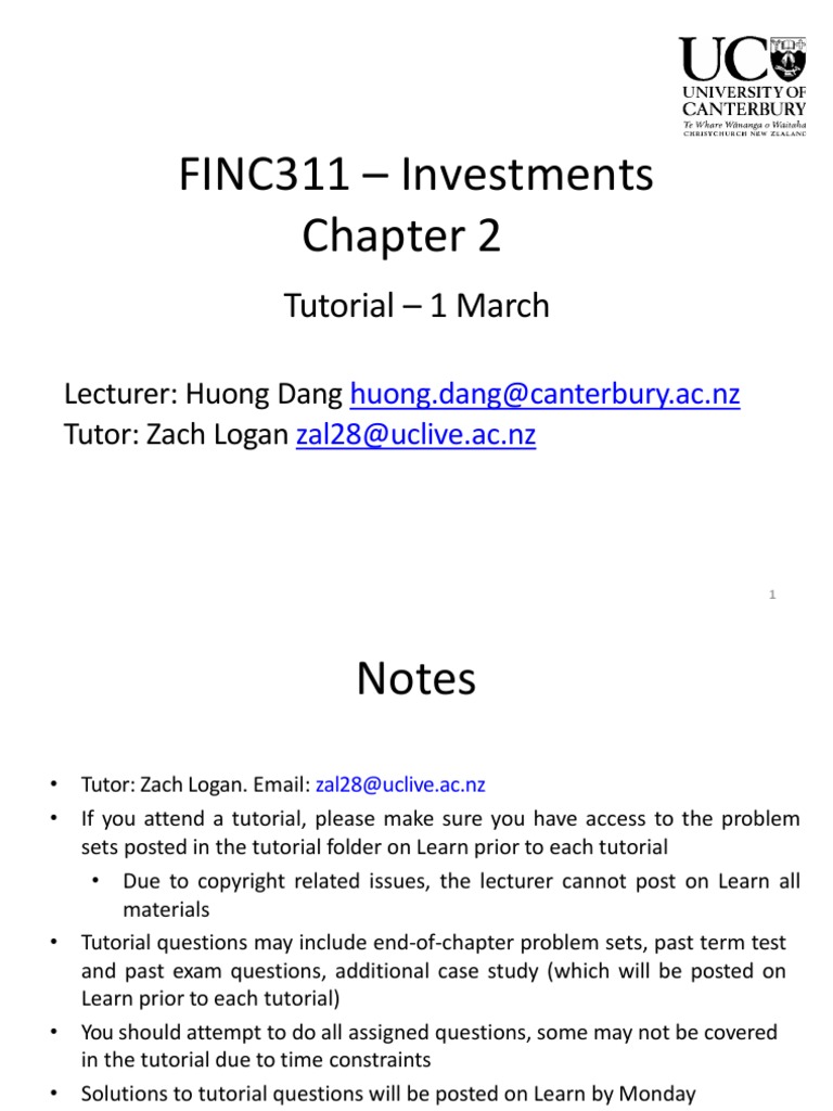 Chapter 2 - Tutorial Solutions - 2023 | PDF | Bonds (Finance) | Yield ...
