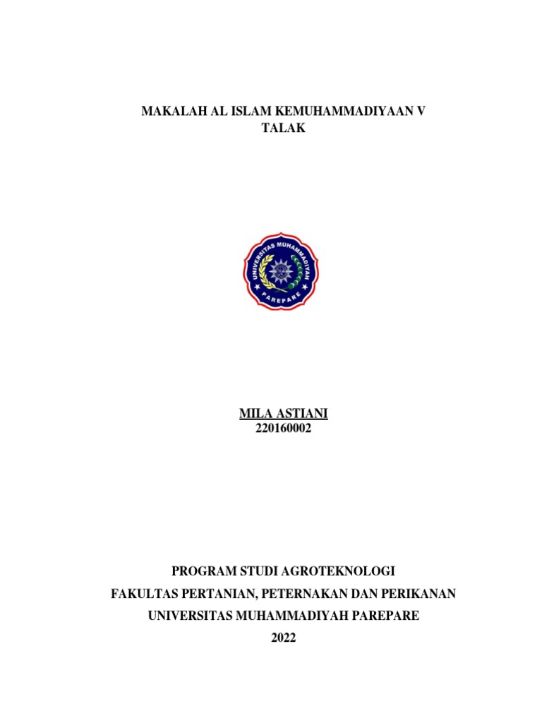 Makalah Talak Aik V (Mila) | PDF | Hukum