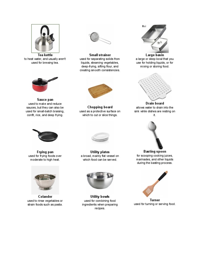 Essential Kitchen Utensils List | PDF, image size:768x1024