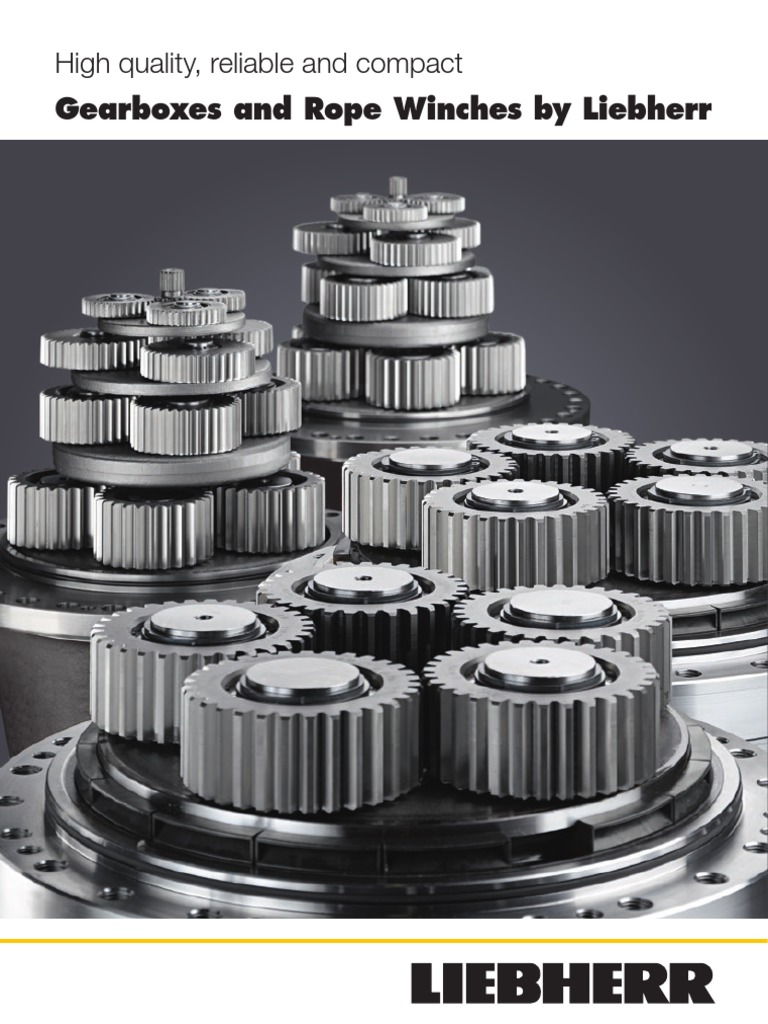 Liebherr Gearboxes and Rope Winches | PDF | Crane (Machine) | Gear