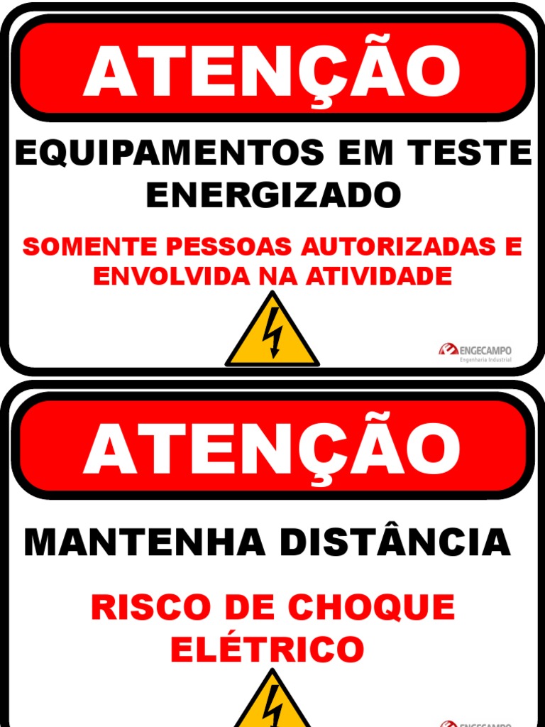 Placa De Advertência Risco Elétrico Pdf 