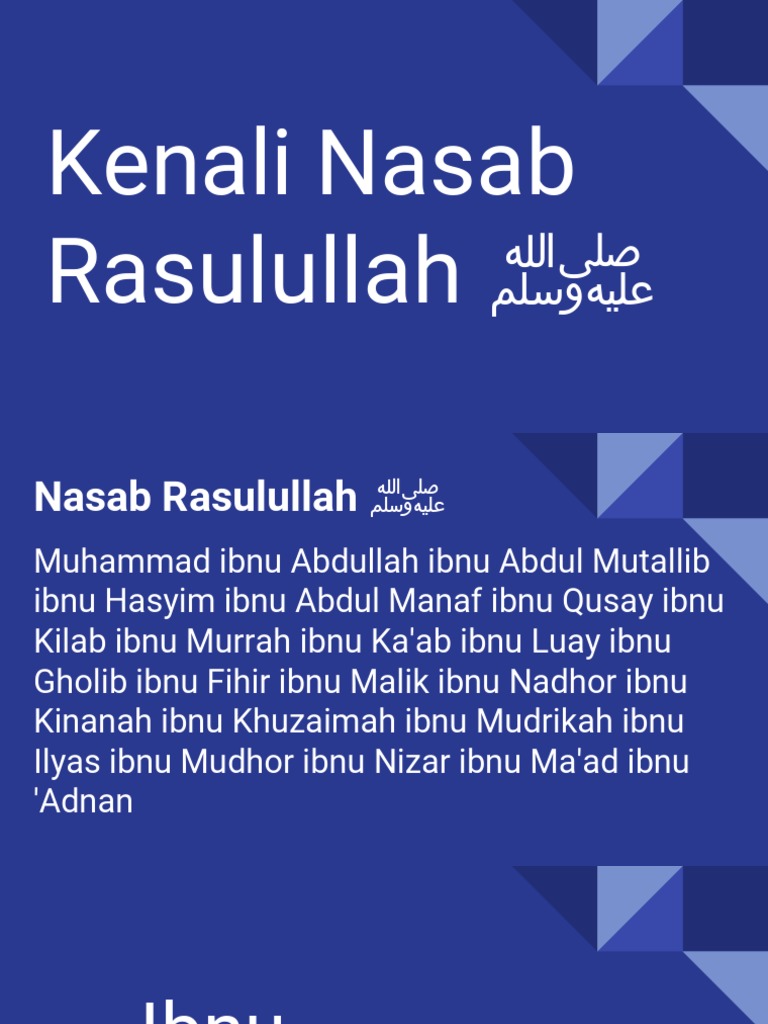 Nasab Rasulullah hingga Adnan | PDF
