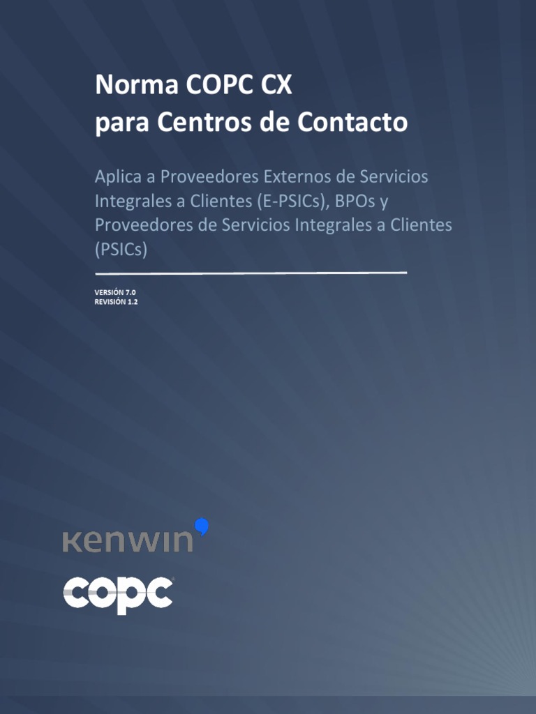 Norma COPC CX para Centros de Contacto | PDF | Calidad (comercial ...