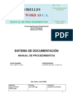 Manual de Procedimiento Wireles Netword As C.A - Alfredo Seijas Junio 2020