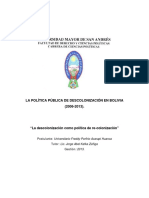 La Política Pública de Descolonización en Bolivia (2006-2013)