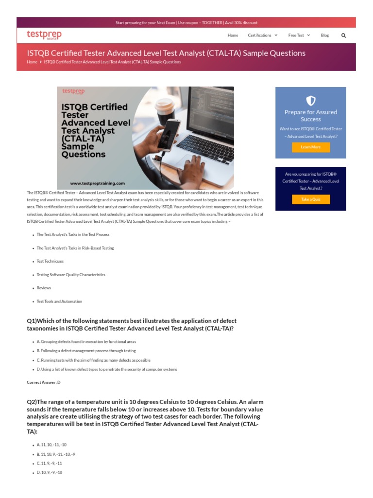 WWW Testpreptraining Com Tutorial Istqb Certified Tester Advanced Level ...
