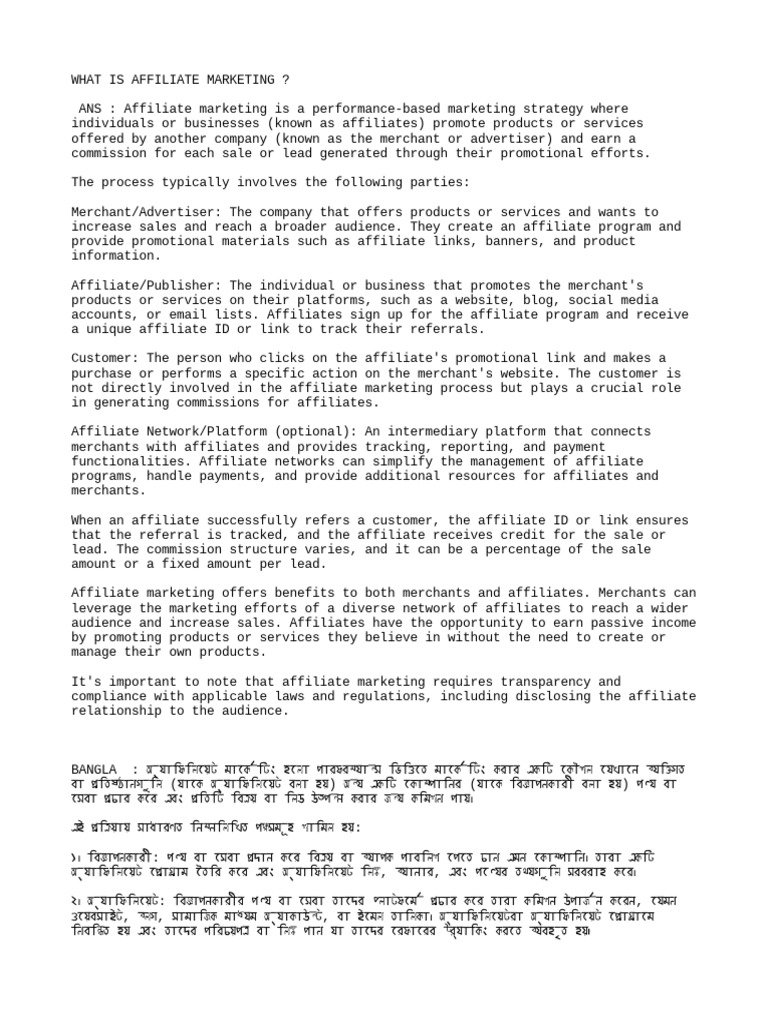 What Is Affiliate Marketing Pdf Affiliate Marketing Financial Markets