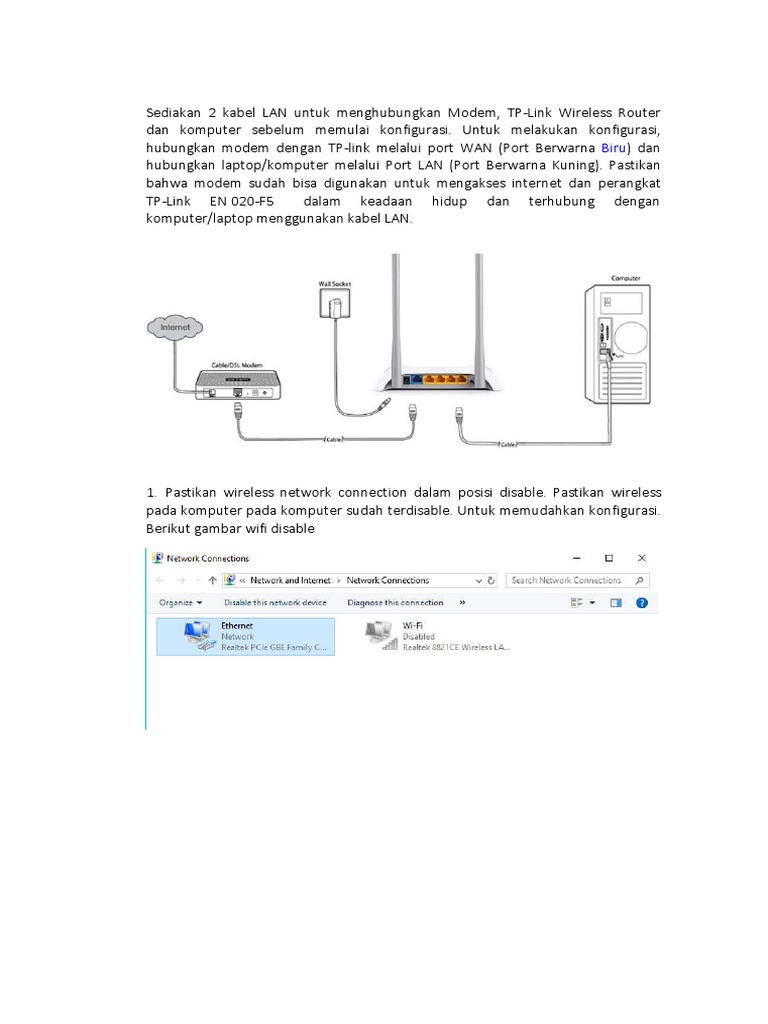 Panduan Konfigurasi TP-Link EN020-F5 | PDF