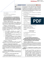 Ley 31609 Ley Que Establece Conversión Deplazas Eventuales A Organicas PDF