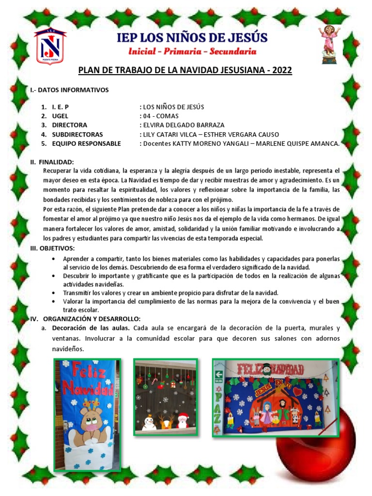 Plan de Fiestas Patrias PDF Amor Navidad