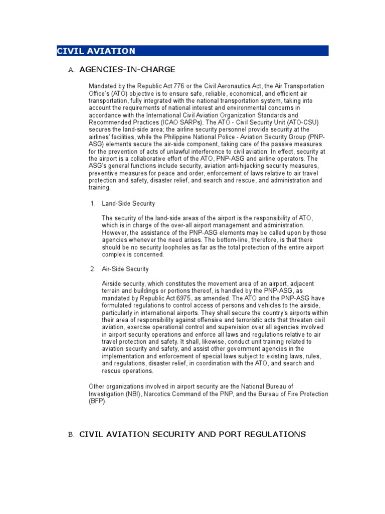 Civil Aviation Security Regulations Overview | PDF | Instrument Flight ...