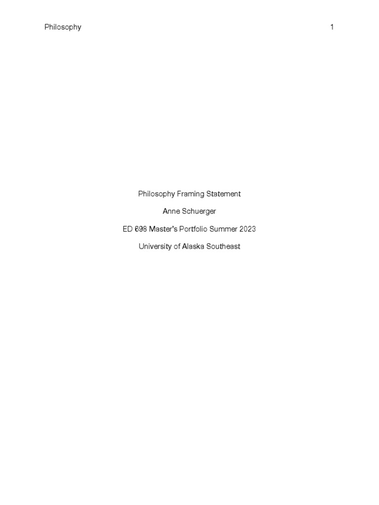 Philosophy Framing Statement PDF Learning John Dewey
