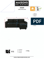 Canape D Angle Modulable 3 Places Gris Jules - Fiche Technique