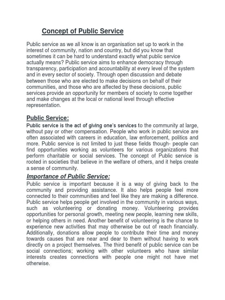 Definition Of Public Service Pdf