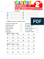 Lectura y Escritura de Numeros para Segundo Grado de Primaria