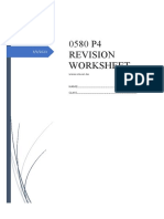 0580 P4 Revision Worksheet