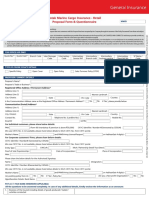 Kotak Marine Cargo Insurance Retail Proposal Form - Questionnaire