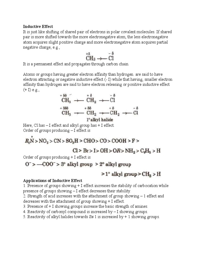 Inductive Effect.... (Note) | PDF | Materials | Chemistry