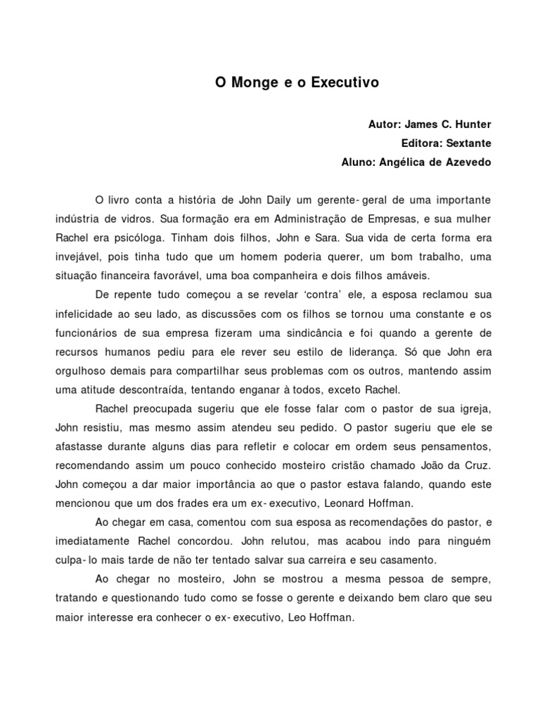 O monge e o executivo pdf lideran a amor