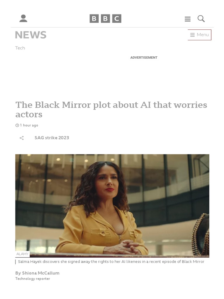 The Black Mirror Plot About AI That Worries Actors BBC News PDF