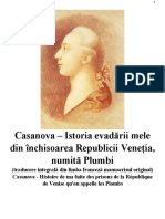 Casanova - Istoria Evadării Mele Din Închisoarea Republicii Veneția Numita Plumbi