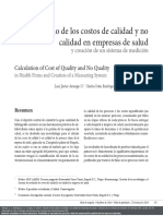 Cálculo de Los Costos de Calidad y No Calidad en Empresas de Salud