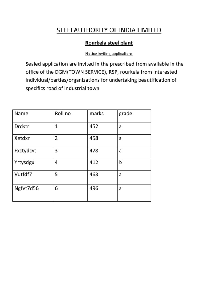 Steei Authority of India Limited | PDF | Technology & Engineering