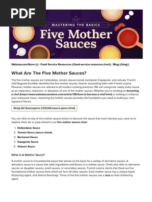 The 5 Mother Sauces in French Cuisine & Cooking Recipes