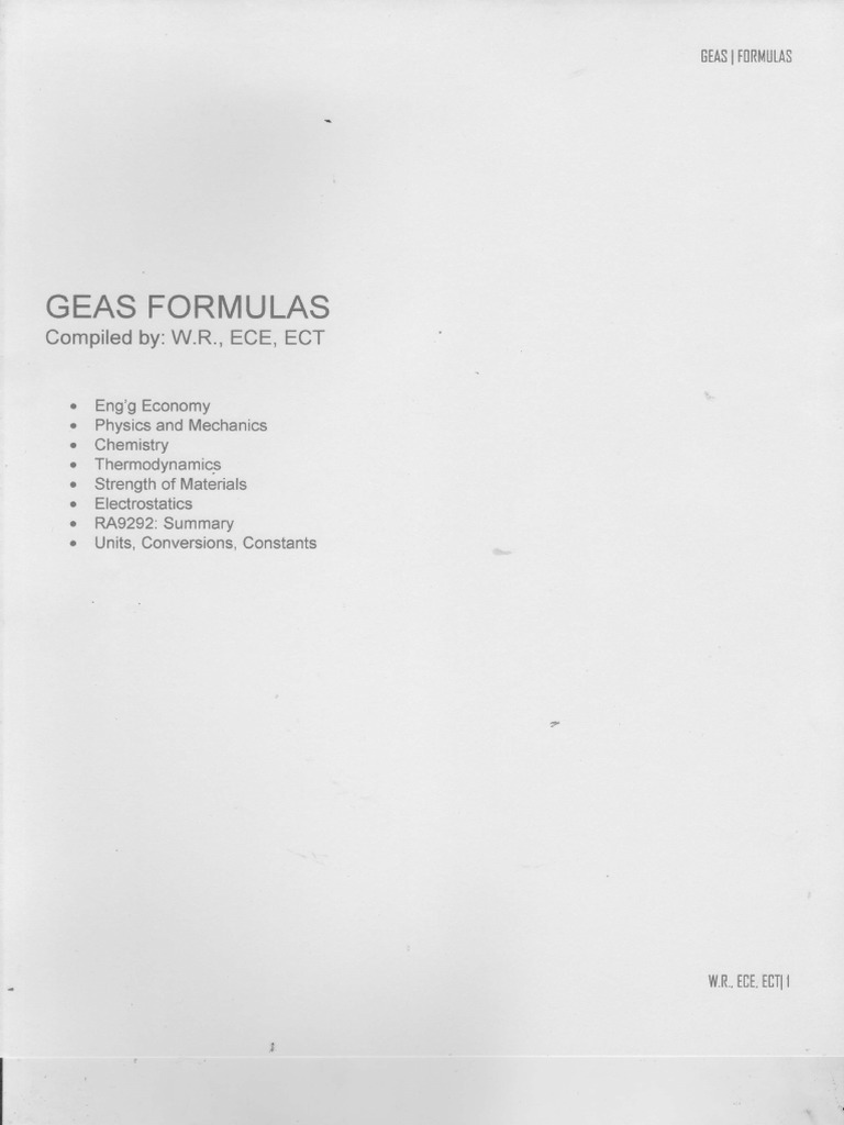 Geas Formulas | PDF | Collision | Waves
