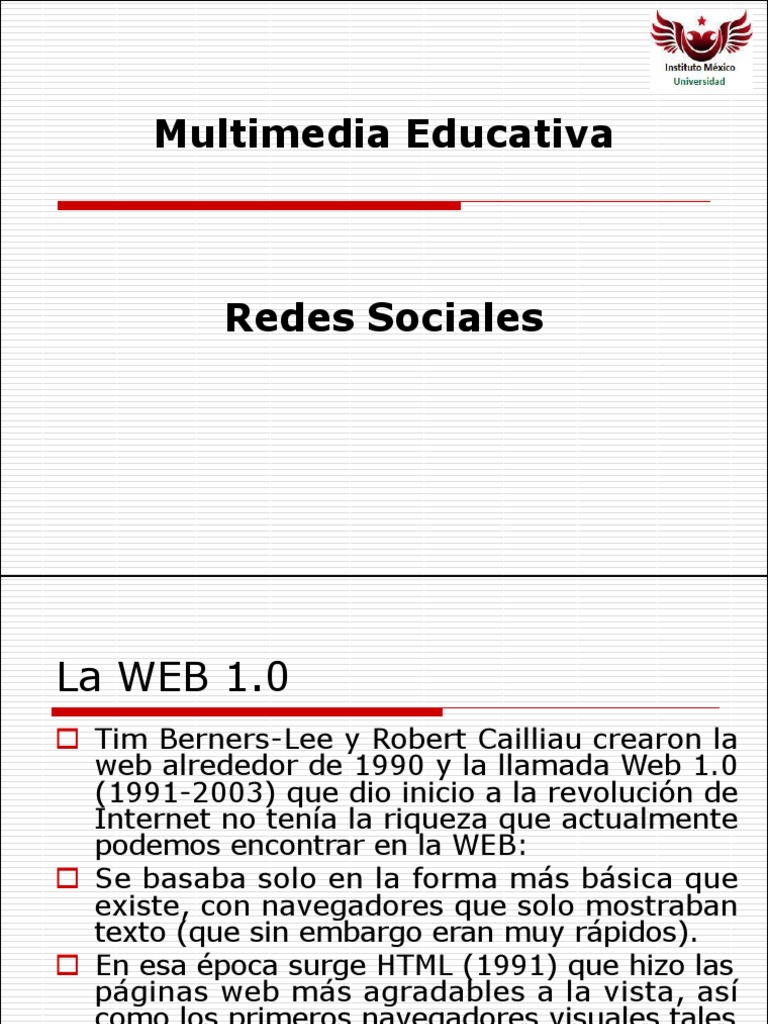 Evolución de la Web: 1.0 a 2.0 y Redes Sociales | PDF | Blog | Red mundial