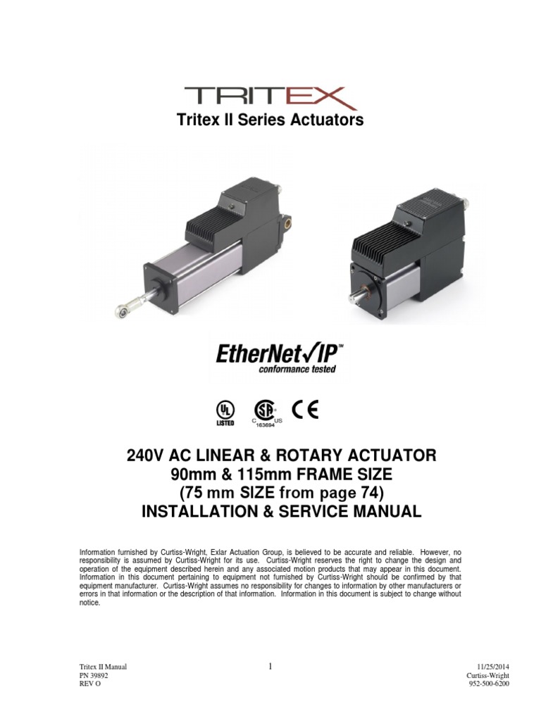 Tritex II Actuator Installation Manual | PDF | Electric Motor | Power ...