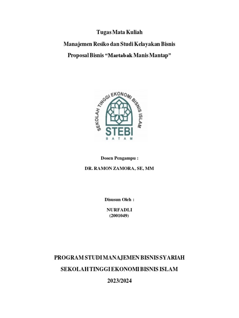 Tugas Manajemen Resiko Nurfadli 2001049 Pak Ramon | PDF | Bisnis ...