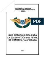 Guia Metodologica para La Elaboracion Del Perfil de Monografía Aplicada 2023