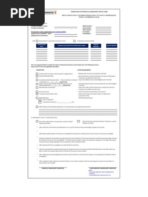 Credit Card Dispute Form