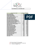 Lista de Precios Vajilla 11 de Enero 2023