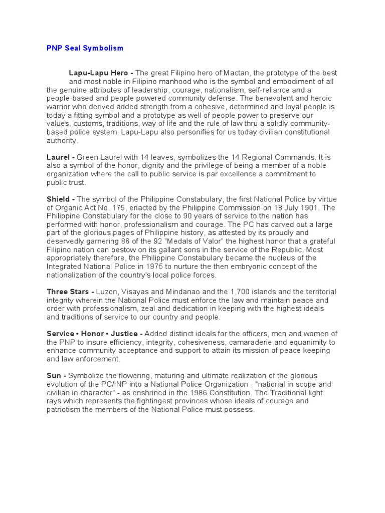 PNP Badge and Seal PDF Philippines Courage