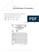 Format Transkrip Nilai Rapor P K Semester 1 6 - PDF
