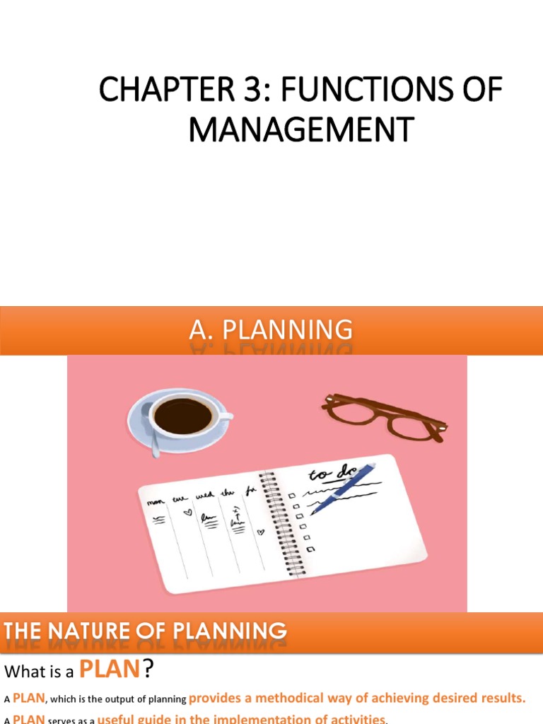 CHAPTER 3 Functions of Management - AB | PDF | Goal | Organizational ...