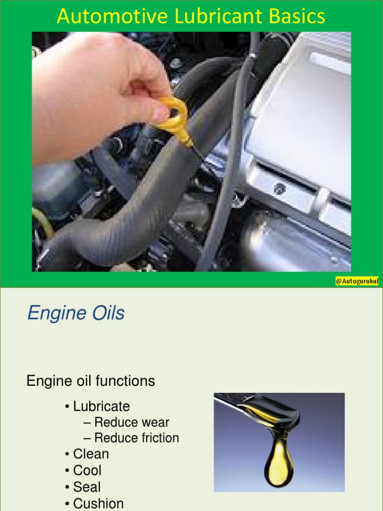 Auto Lubricants Basics PDF Motor Oil Vehicles