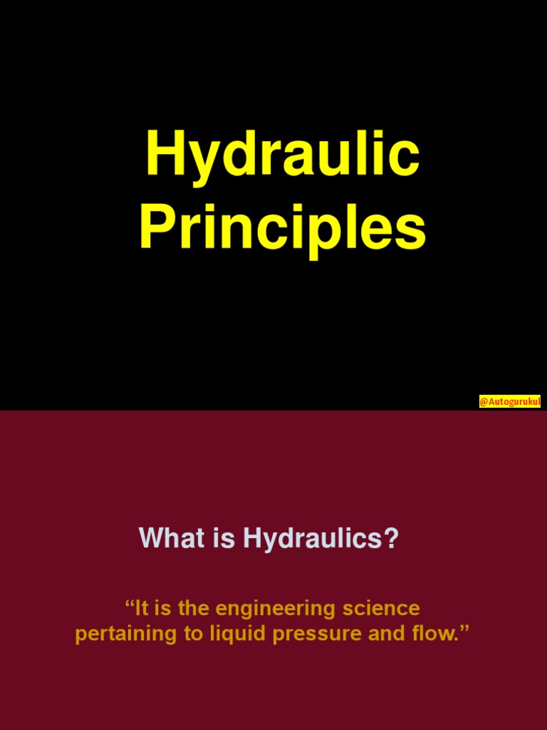 Hydraulic Principles Part 1 PDF Pump Horsepower