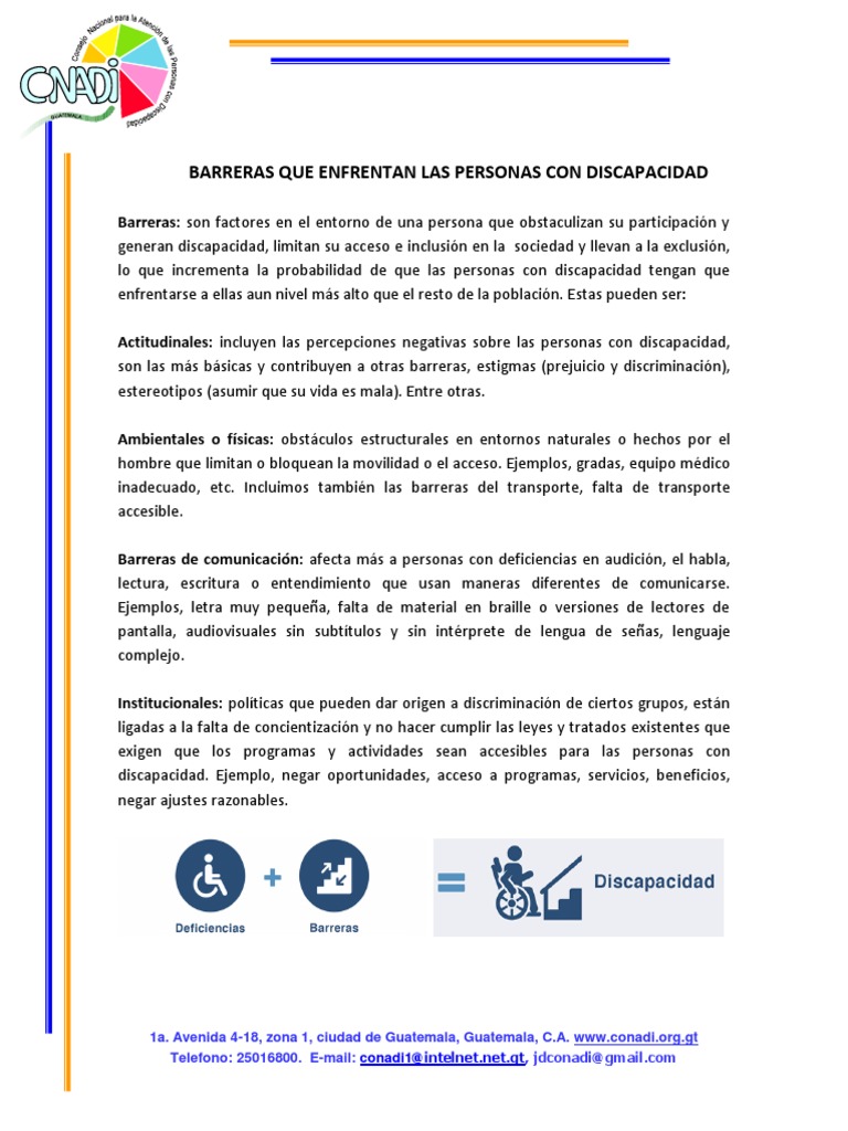 Barreras y Soluciones para la Inclusión de Personas con Discapacidad ...