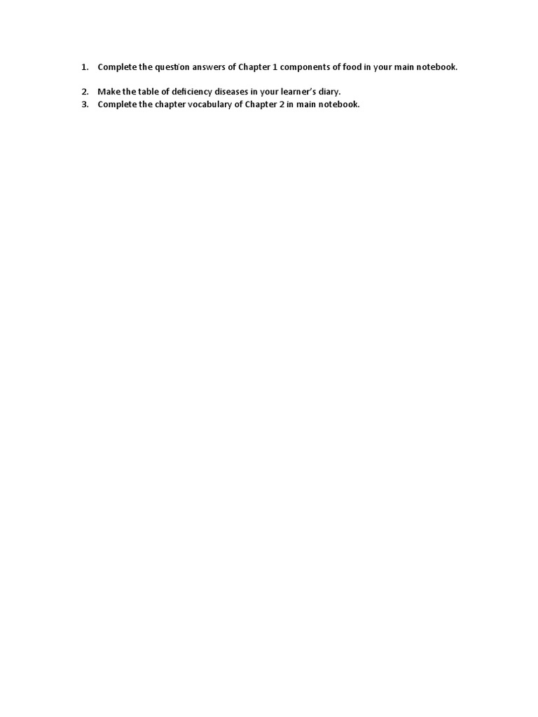 Class 6 Holiday Assignment | PDF