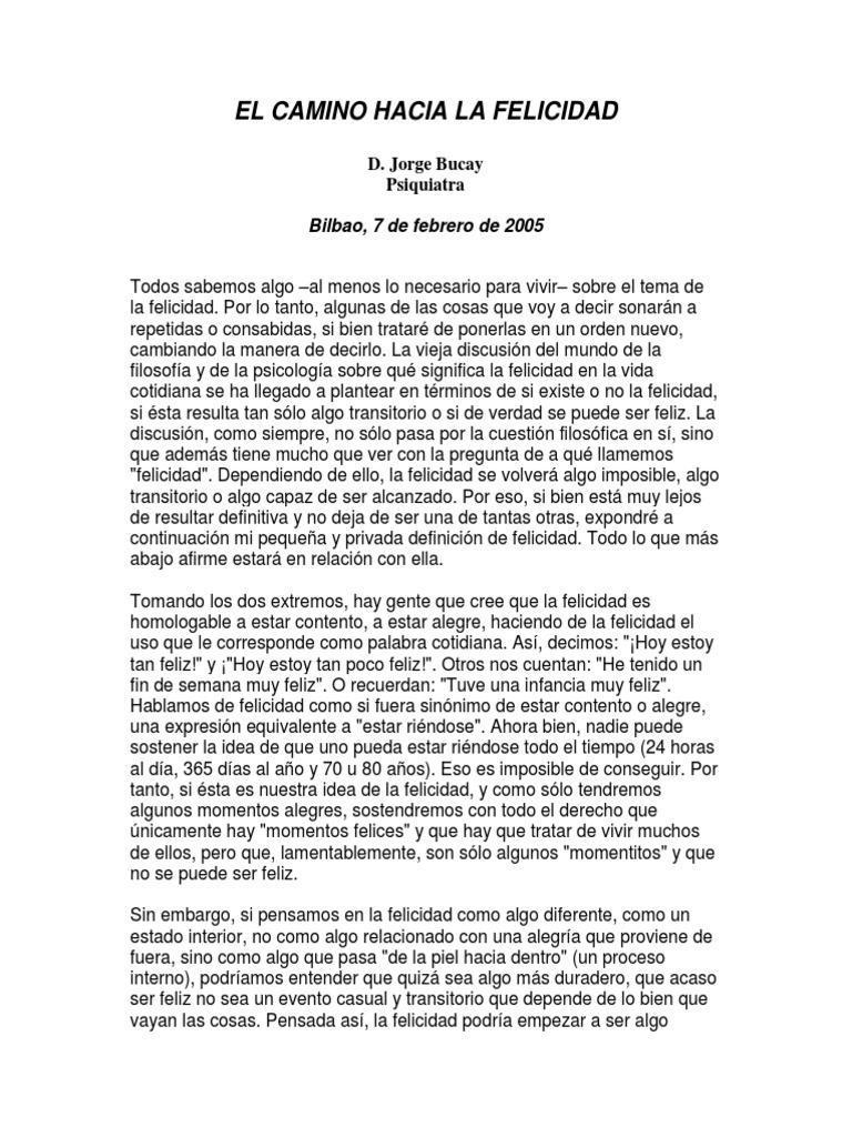 El Camino Hacia La Felicidad (Jorge Bucay) | Descargar gratis PDF ...