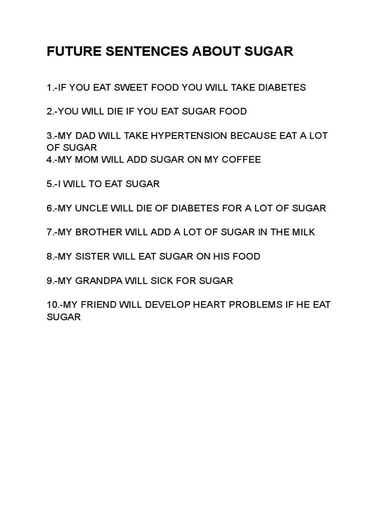 Future Sentences About Sugar PDF